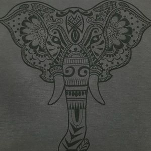 Elephant Print Long Sleeve Hooded Tunic